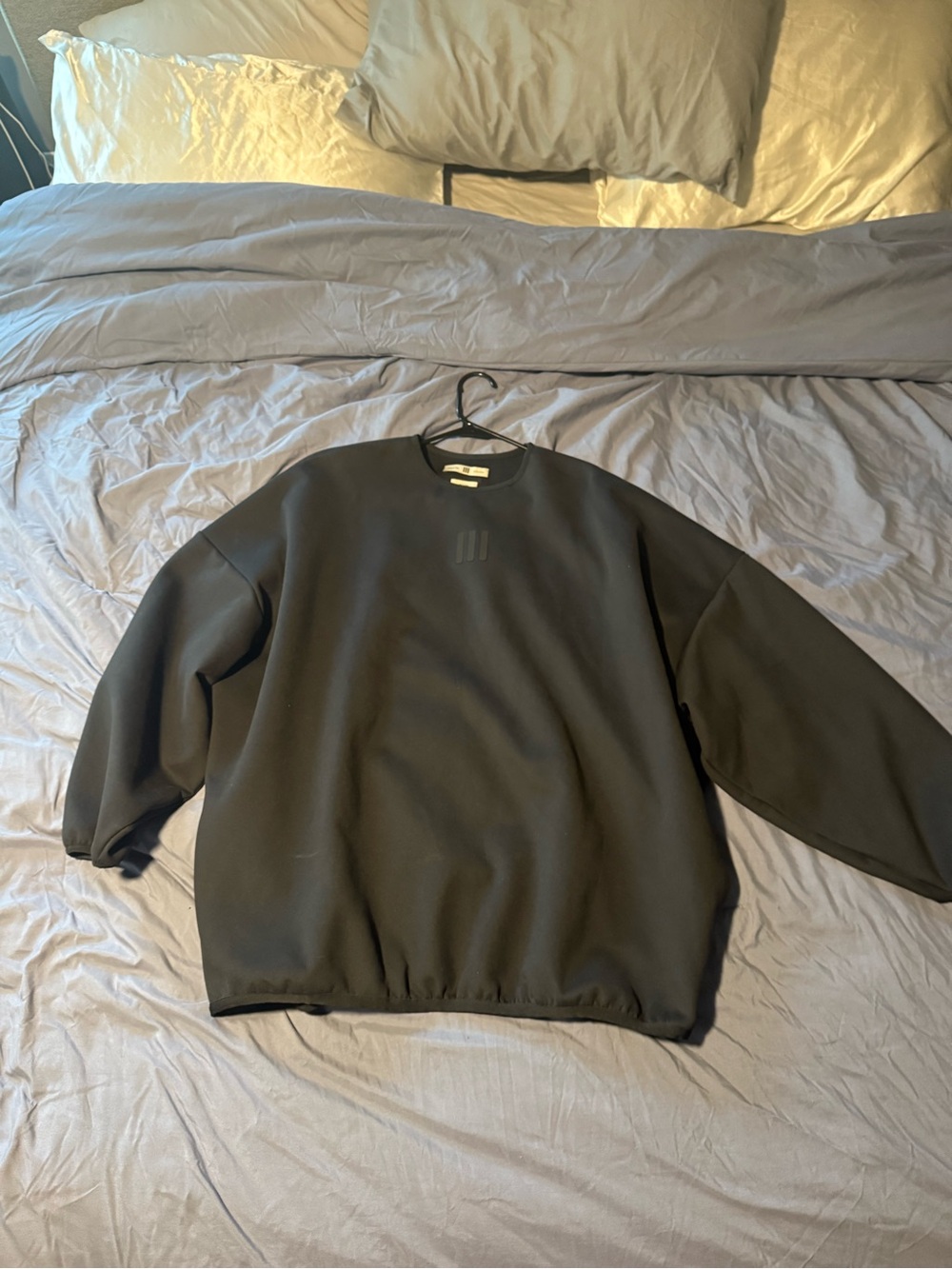 Fear of God Black Crewneck Sweatshirt with Subtle Chest Logo